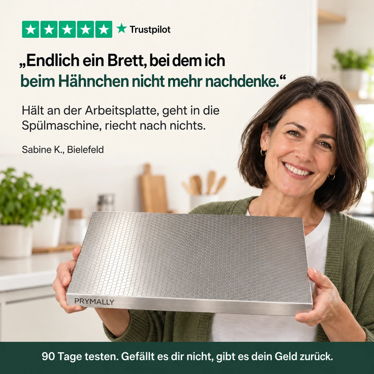 Kundin mit dem Prymally Schneidebrett